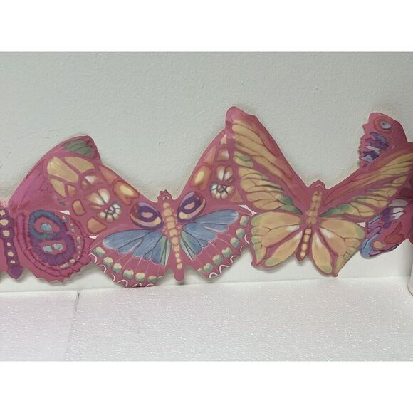 Butterflies Scalloped  Wall Border Juvenile Baby Nursery Pink #TR105314 - Picture 3 of 6